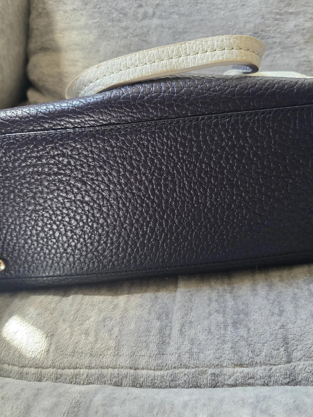 Kate Spade Two-Tone Cream and Navy Leather Tote